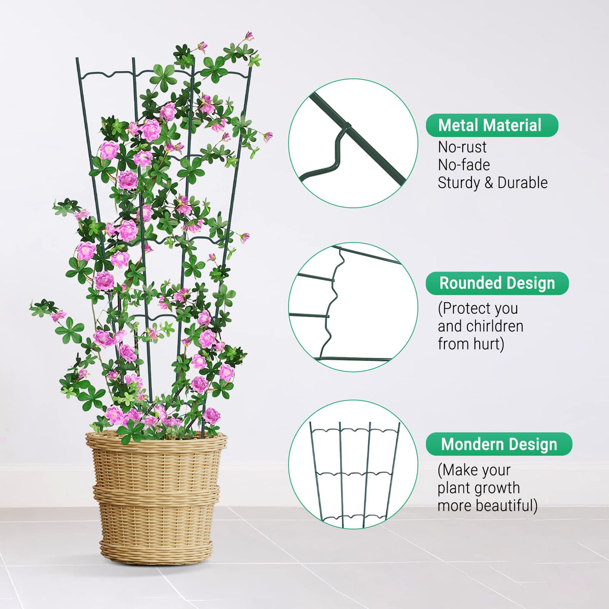HiGift 4-pack trellises offer versatile plant support options.