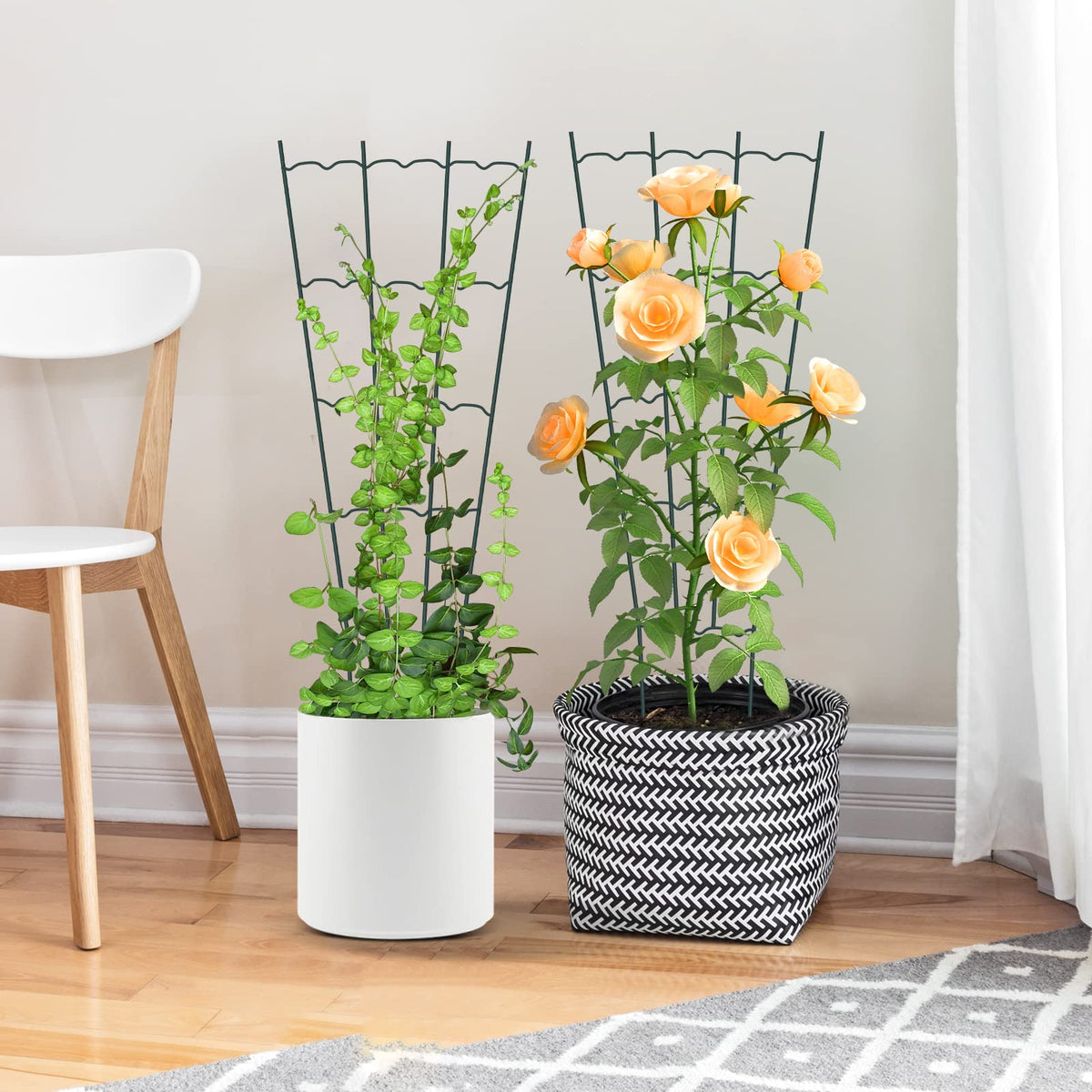 HiGift rose and vegetable trellis keeps branches neat and supported.