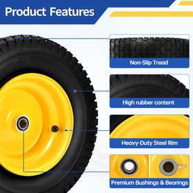 Hidtaw yellow rim adds high visibility and distinctive mower appearance.