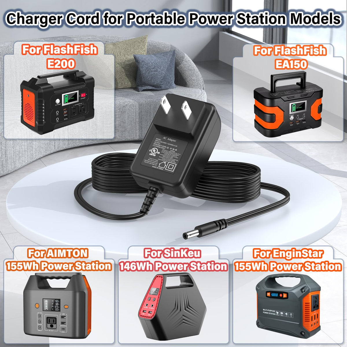 HIENADTOR US wall plug connector enables easy compatibility with global outlets.
