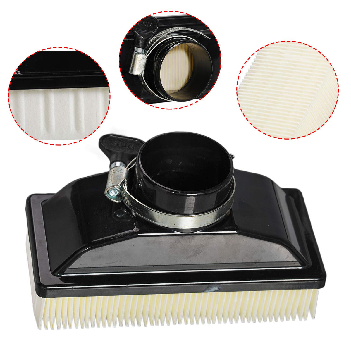 Durable HIFROM filter paper captures dust, protecting engine components.