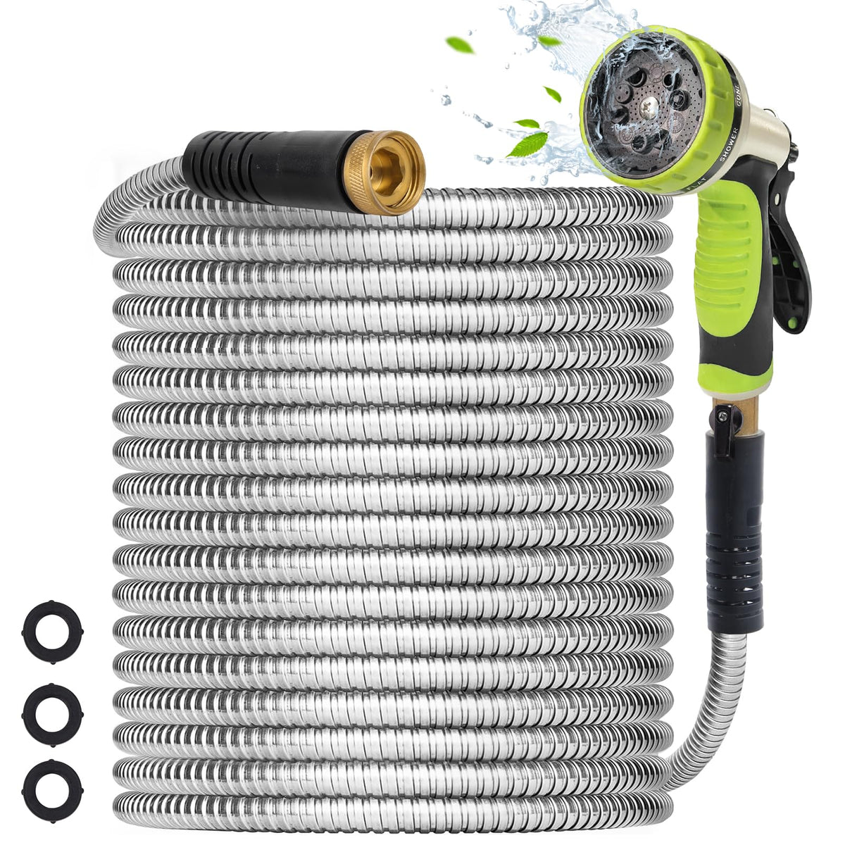 Higen metal garden hose 100ft outer casing shows durable protection against abrasions