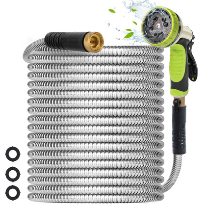 Higen metal garden hose 100ft outer casing shows durable protection against abrasions