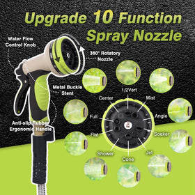Higen metal garden hose 100ft weatherproof coating resists sun and cold