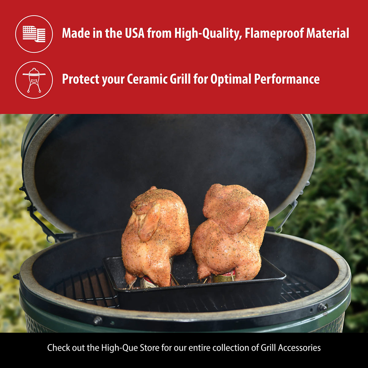 High-Que gasket installed on Big Green Egg for a secure, even-heat seal