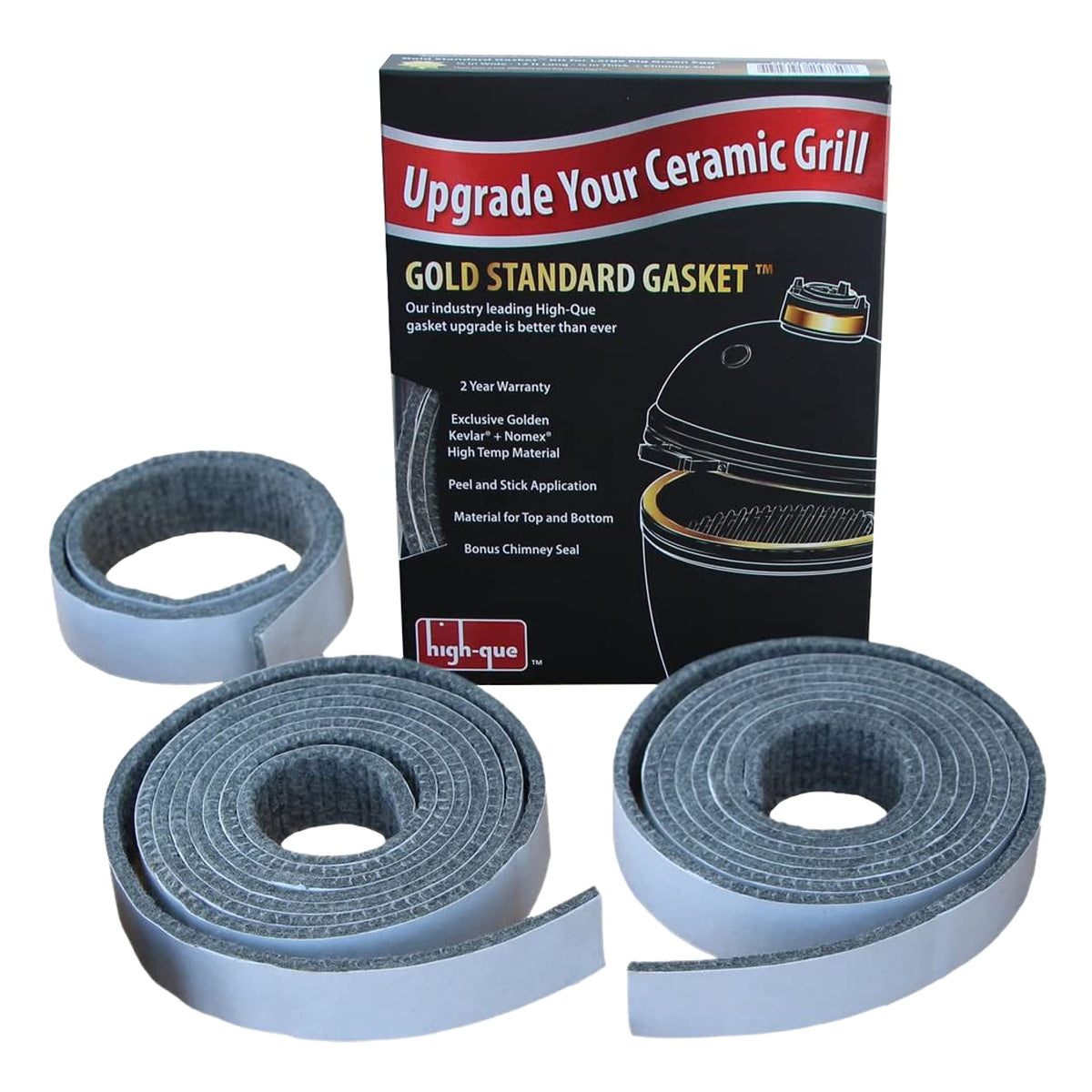 High-Que Gold Standard gasket on Primo Oval x-Large 400 to seal high-heat meals.