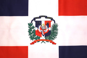 High Supply flag 3x5 coat of arms close-up for patriotic decor.
