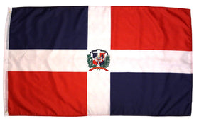 High Supply Dominican Republic flag 3x5 front view with vivid colors for outdoor display.