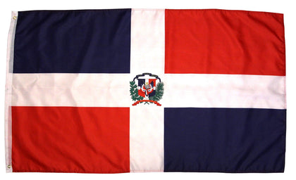 High Supply Dominican Republic flag 3x5 front view with vivid colors for outdoor display.