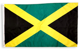 High Supply Jamaican flag 3x5 with brass grommets for secure mounting.
