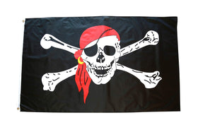 High Supply pirate flag 3x5 flies outdoors with bold colors and sturdy polyester.