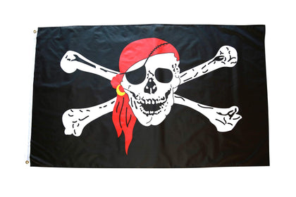 High Supply pirate flag 3x5 flies outdoors with bold colors and sturdy polyester.