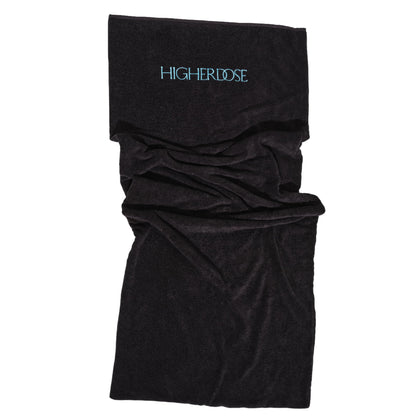 HigherDOSE infrared sauna towel insert inside blanket absorbs sweat for cleaner sessions