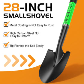 Highlight Kids Shovel fiberglass handle for lightweight, durable use.