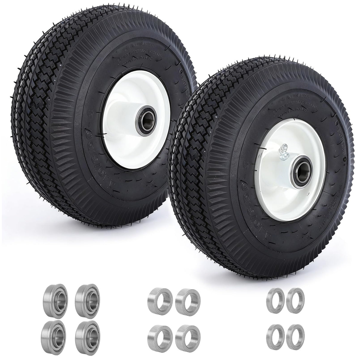 Hightall two-pack tubeless tire wheel improves puncture resistance on uneven lawns