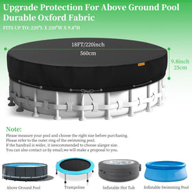 HIGHTQURO heavy-duty pool cover folded for storage