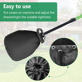 HIGHTQURO trimmer engine cover guards against sun and debris on outdoor jobs.