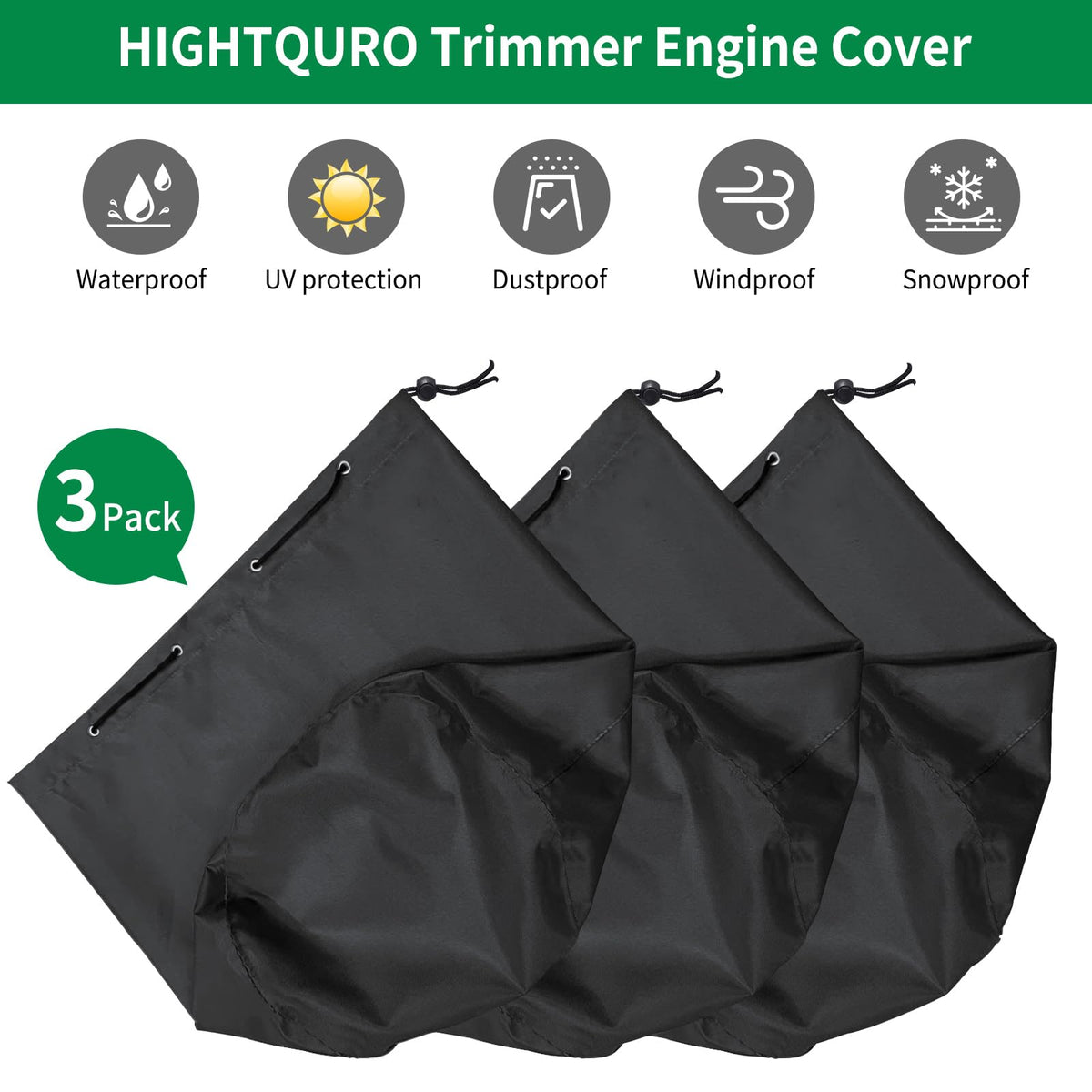 HIGHTQURO trimmer engine cover folds compactly for easy storage.