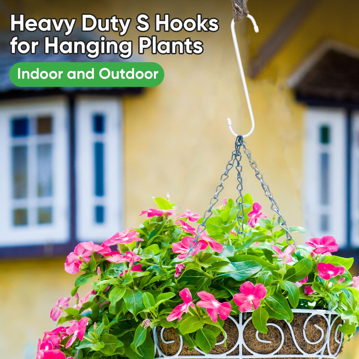 HiGift 4.5mm steel S hook shows rugged capacity for planters.