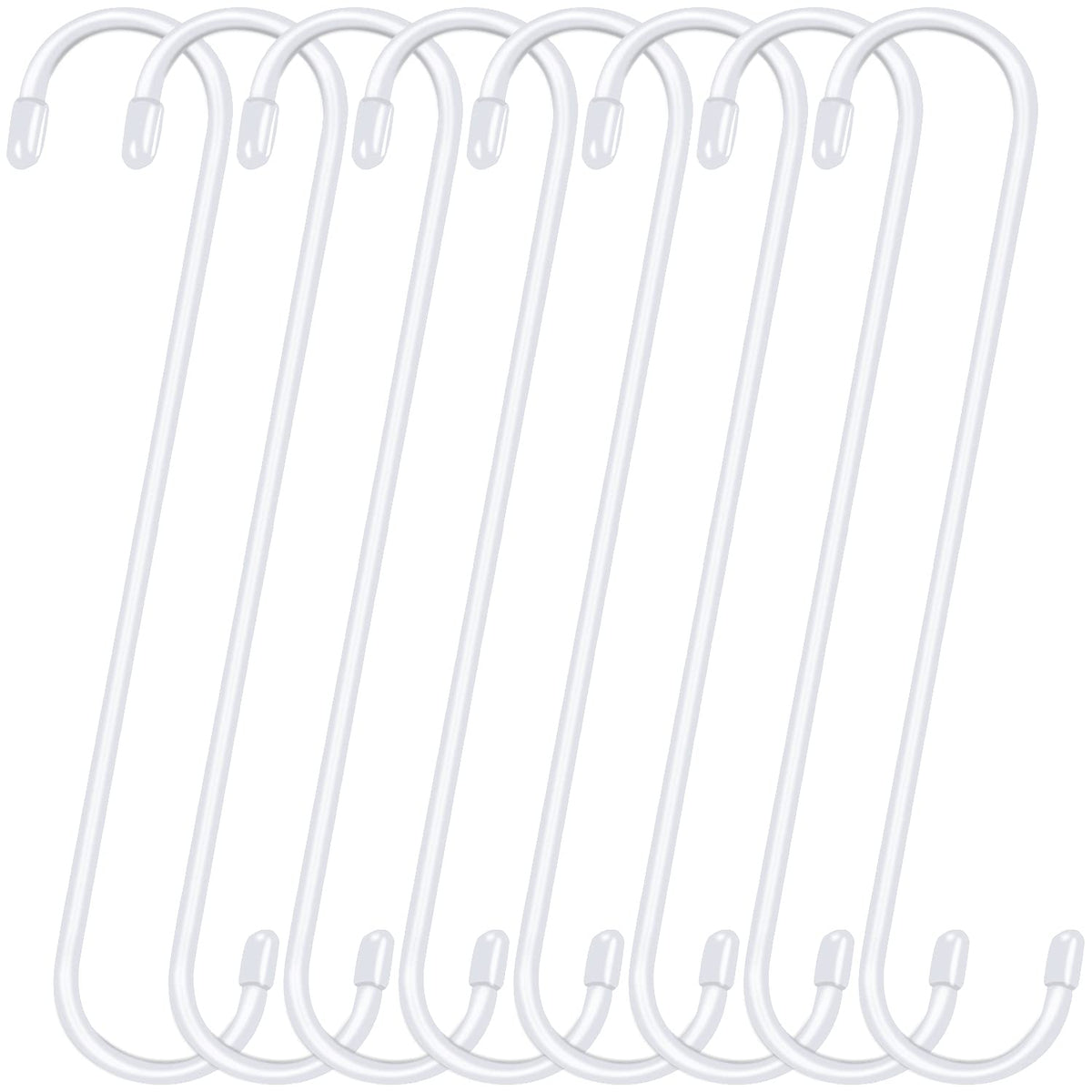 HiGift 8-pack 10-inch S hooks for outdoor baskets provide sturdy support.