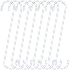 HiGift 8-pack 10-inch S hooks for outdoor baskets provide sturdy support.