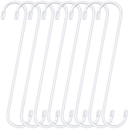 HiGift 8-pack 10-inch S hooks for outdoor baskets provide sturdy support.