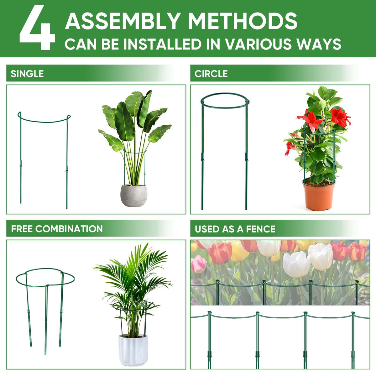 HiGift pack includes 16 stakes and 32 tubes for ready-to-build plant supports.