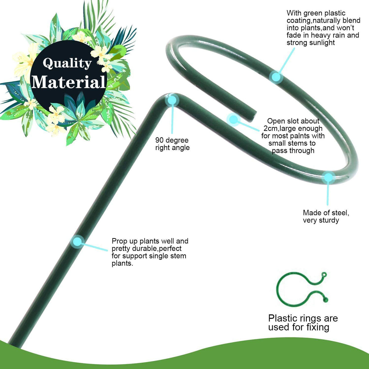 HiGift includes 10 plant clips for extra stabilization.