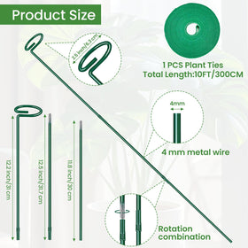 HiGift 24-inch stake extended to support mid-height peppers and flowering plants.