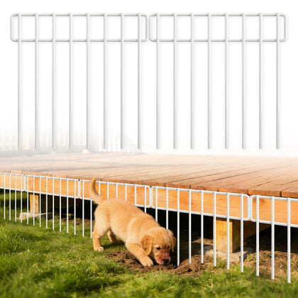 HIHADUUM animal barrier fence 14-pack assembly shows quick no-dig setup for yards