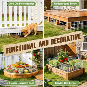 HIHADUUM animal barrier fence 14-pack protects flower beds and lawns with lightweight metal construction