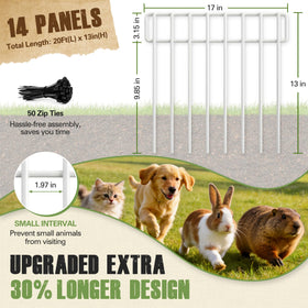 HIHADUUM animal barrier fence 14-pack garden border demonstrates flexible shapes for edging