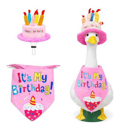 HIHETE Happy Birthday Goose Outfit cake hat brightens outdoor lawn celebrations