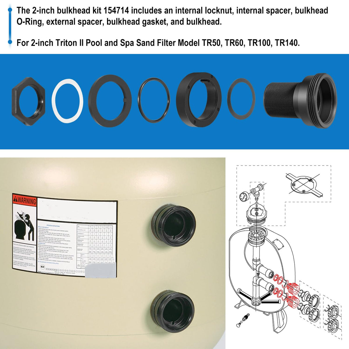 Hihitomorrow 154714 bulkhead O-Ring protects against leaks and water intrusion.