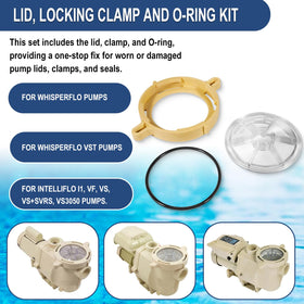 Hihitomorrow almond-plastic clamp secures the lid on Whisperflo and IntelliFlo pumps.