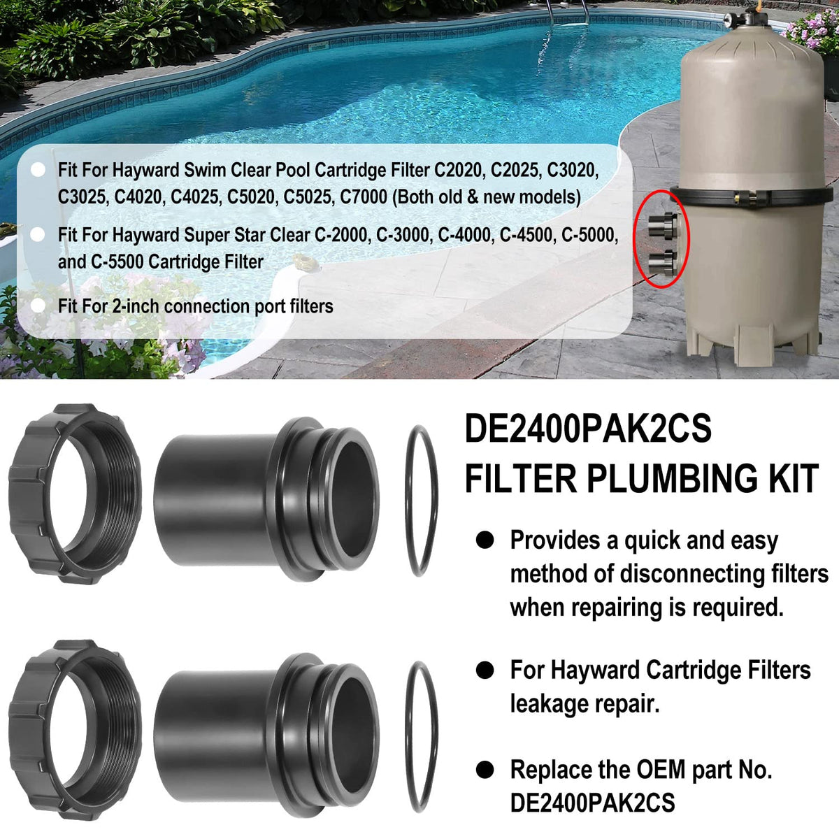 DE2400PAK2CS included parts laid out for quick service.
