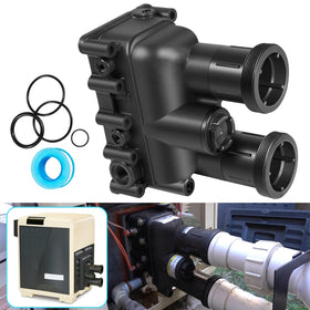 Hihitomorrow pool heater manifold kit for MasterTemp clarifies fit and reduces leaks for multiple models.