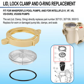 Hihitomorrow replacement kit includes lid, clamp, and O-ring for a one-stop repair.