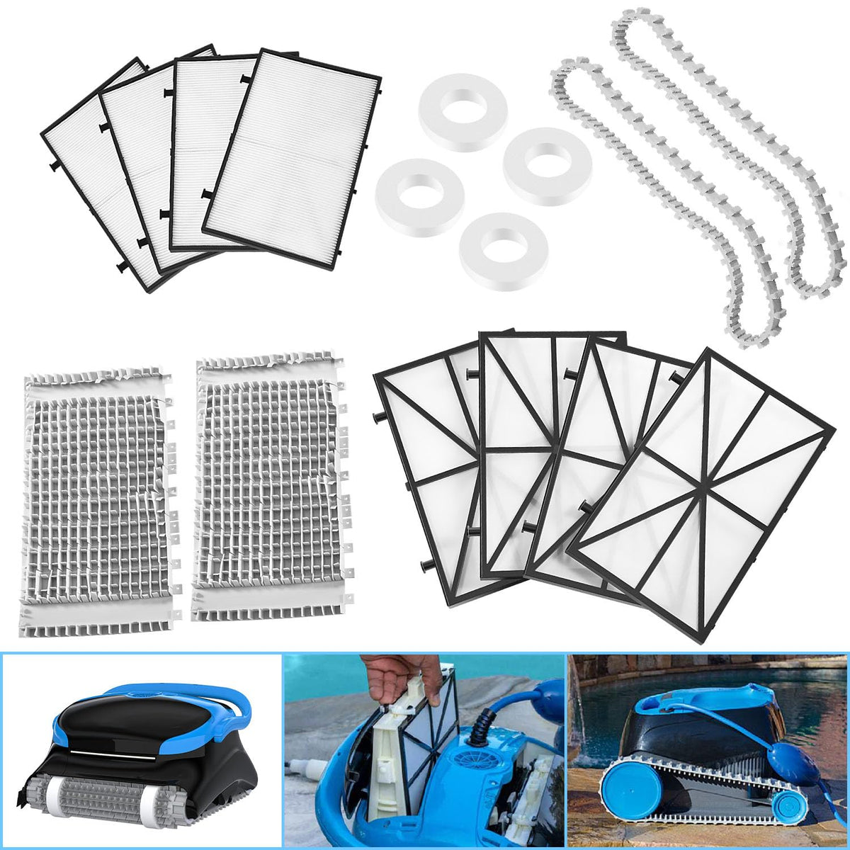 Hihitomorrow tune up kit fine filter panels for Dolphin Nautilus CC Plus improve debris capture