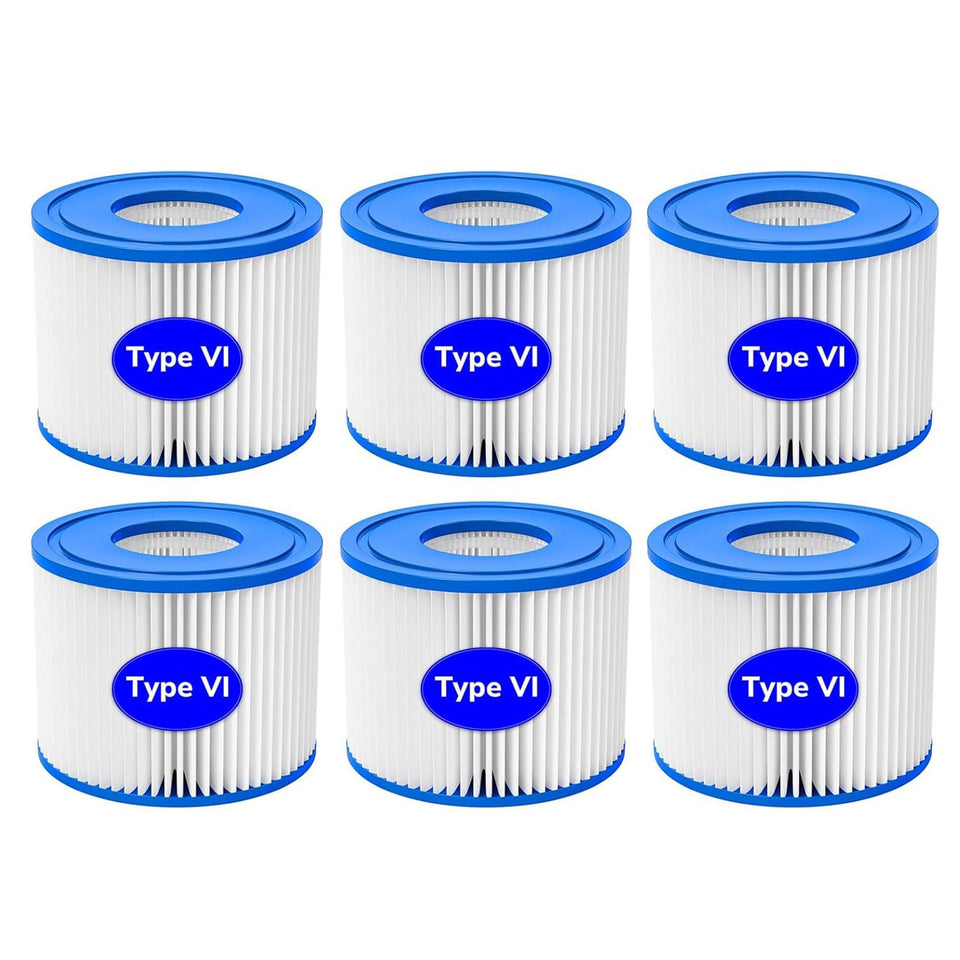 Hihoelar Size VI spa filter 6-pack front view for easy maintenance.