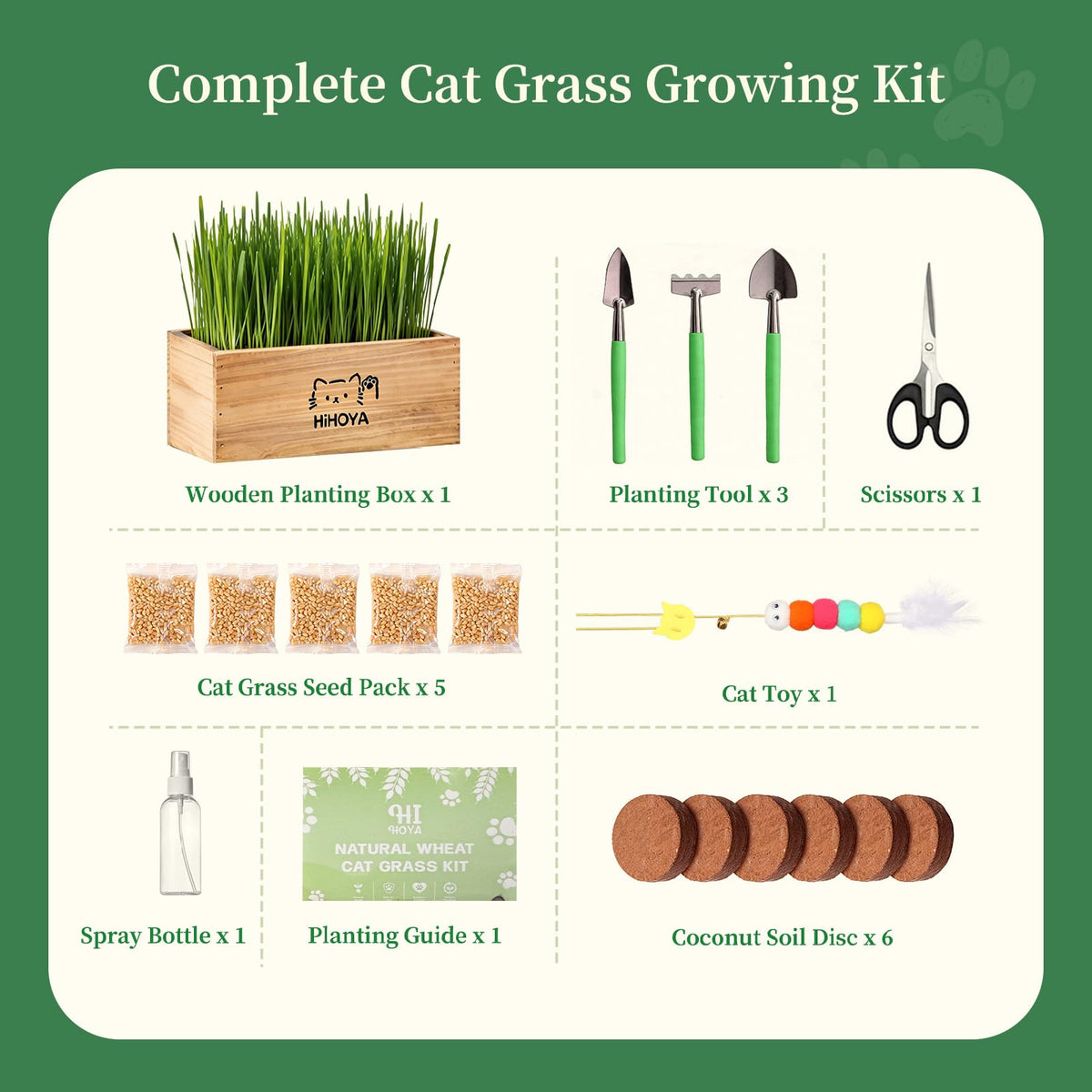 HiHOYA Cat Grass Kit spray bottle facilitates light watering