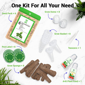 HiHOYA grow sponges in a home hydroponic setup delivering balanced moisture and oxygen.