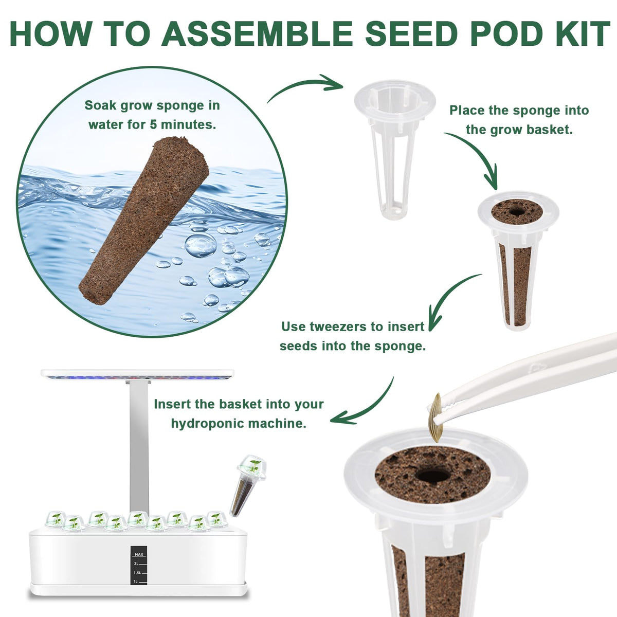 HiHOYA Thyme seed pod kit for compact indoor garden
