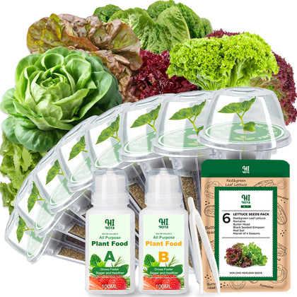 HiHOYA lettuce seed pod kit packaging for easy indoor gardening