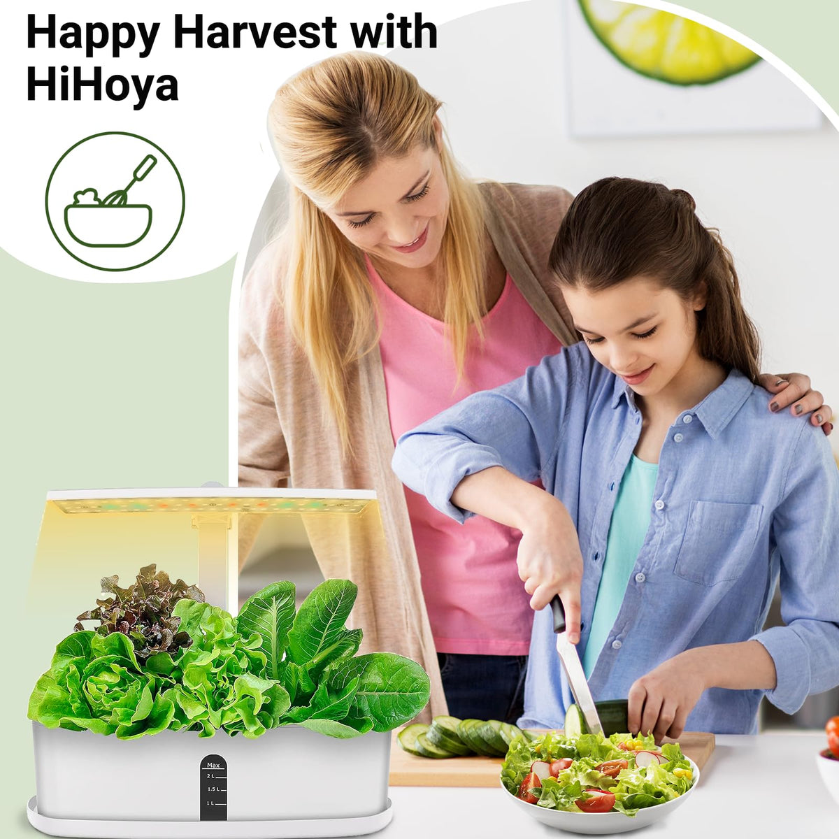 HiHOYA plant food A&B bottle supports early growth for healthy greens.