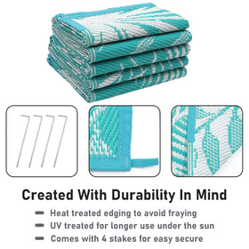 HiiARug large versatile carpet with stakes to prevent shifting.