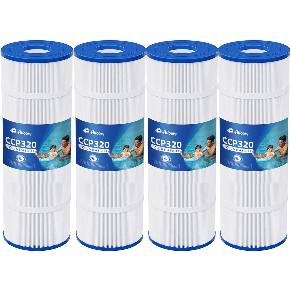 Hiioors CCP320 pack front view, durable pool filters for long-lasting use.