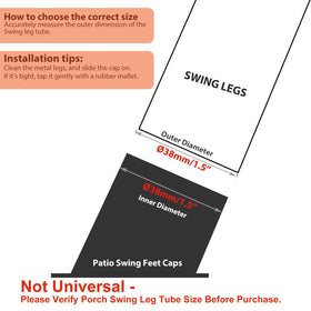 HIJOYPAL outdoor swing leg caps protect floors and withstand weather
