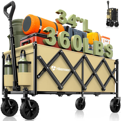 Hikemoon 34 wagon folded for compact storage and easy transport