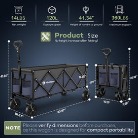 Hikemoon heavy-duty metal frame supports up to 360 lbs for rugged tasks.